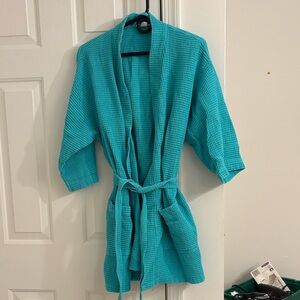 Turquoise Waffle Knit Robe